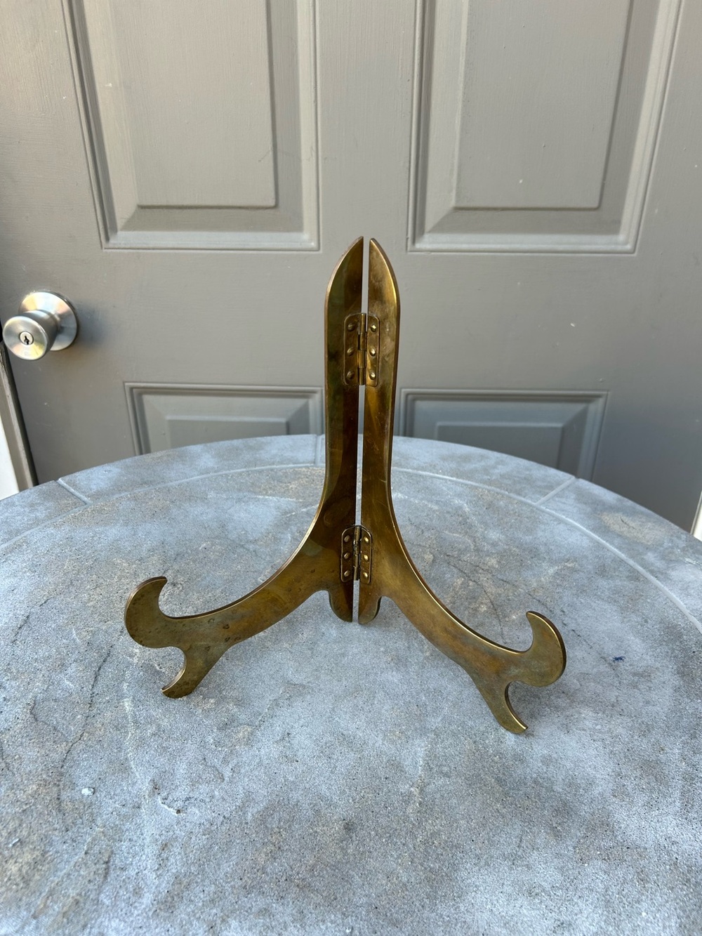 Brass Display Easel Stand - Gold Plate & Frame Holder